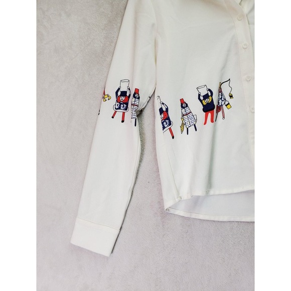 niB Buns by Hstyle Shirt Women Small Multi Long Casual Sleeve Collar Button Down - Picture 6 of 7